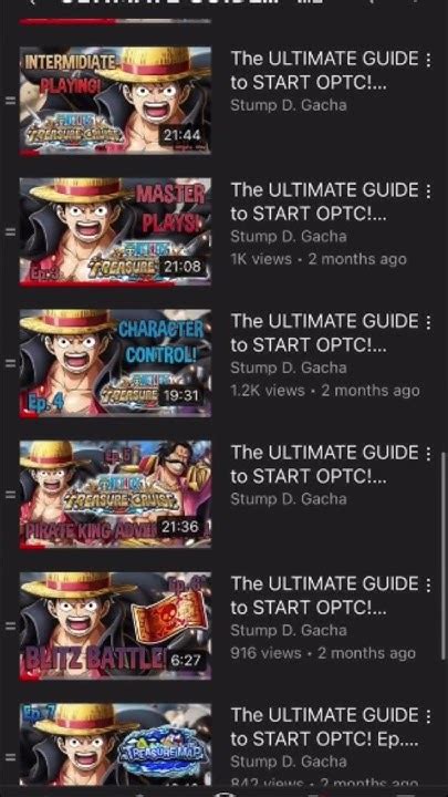 Tips for New OPTC Players and Roadmap .